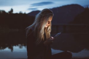 social media woman scrolling phone