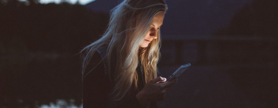 social media woman scrolling phone